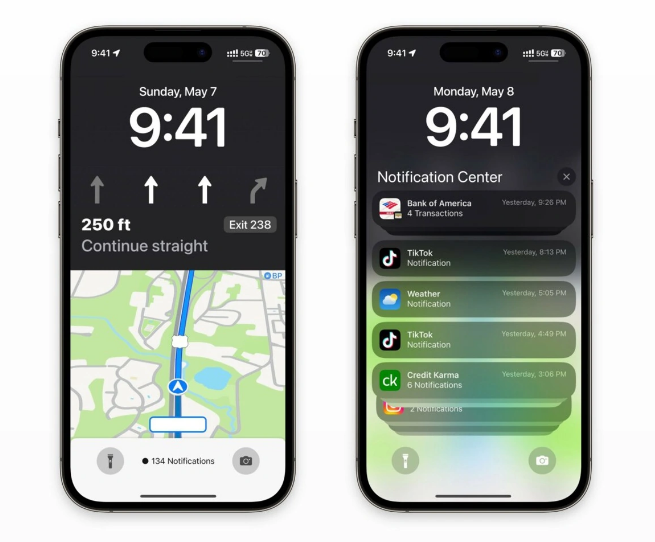隆昌苹果维修服务分享iOS17锁屏地图导航半屏显示长什么样 